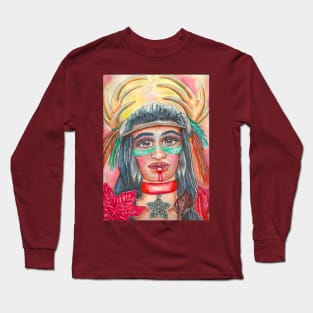 November Native Woman Long Sleeve T-Shirt